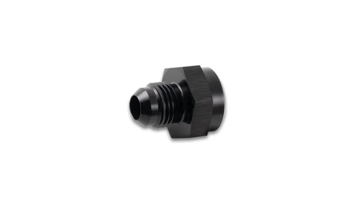 Male AN To Female Inverted Flare Adapter Fitting; -6AN; 1/2 in. -20 in. Inverted Flare; 6061 Aluminum; Black Anodized; product image