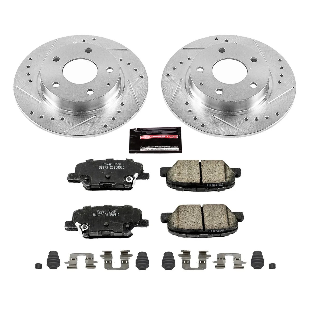 Z23 Evolution Sport Upgrade Kit: Drilled/Slotted Rotors; Carbon-Fiber Ceramic Pads W/Hardware product image