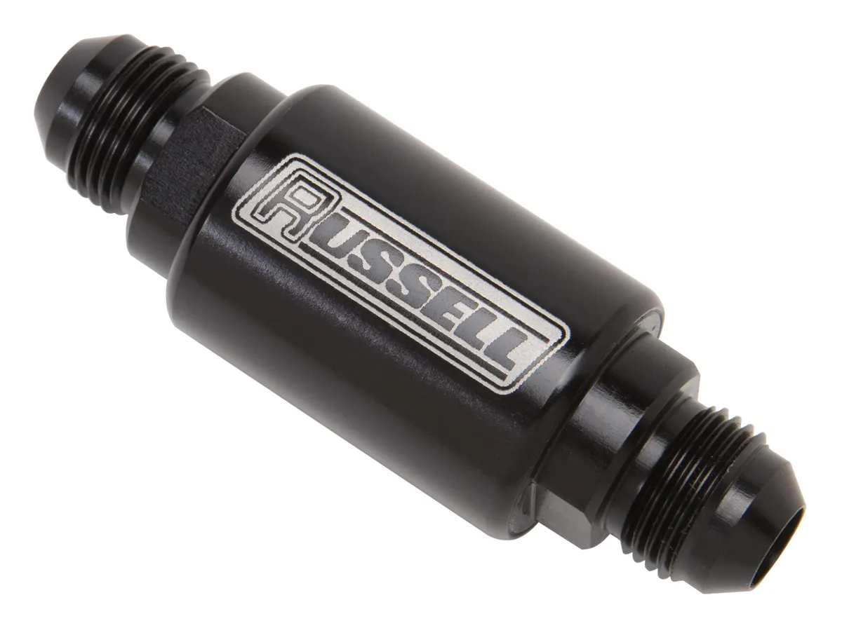Edelbrock 650133 3 Length, 6AN Male Inlet/Outlet Fuel Filters With Black Finish product image
