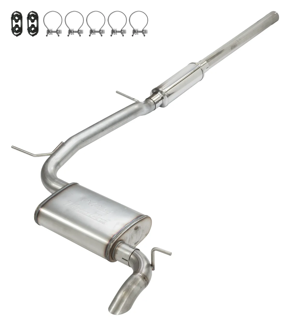 Pypes 2007-18 Jeep JK High Ground Clearance Cat-back Exhaust Kit Turbo Pro Muffler SJJ21T product image