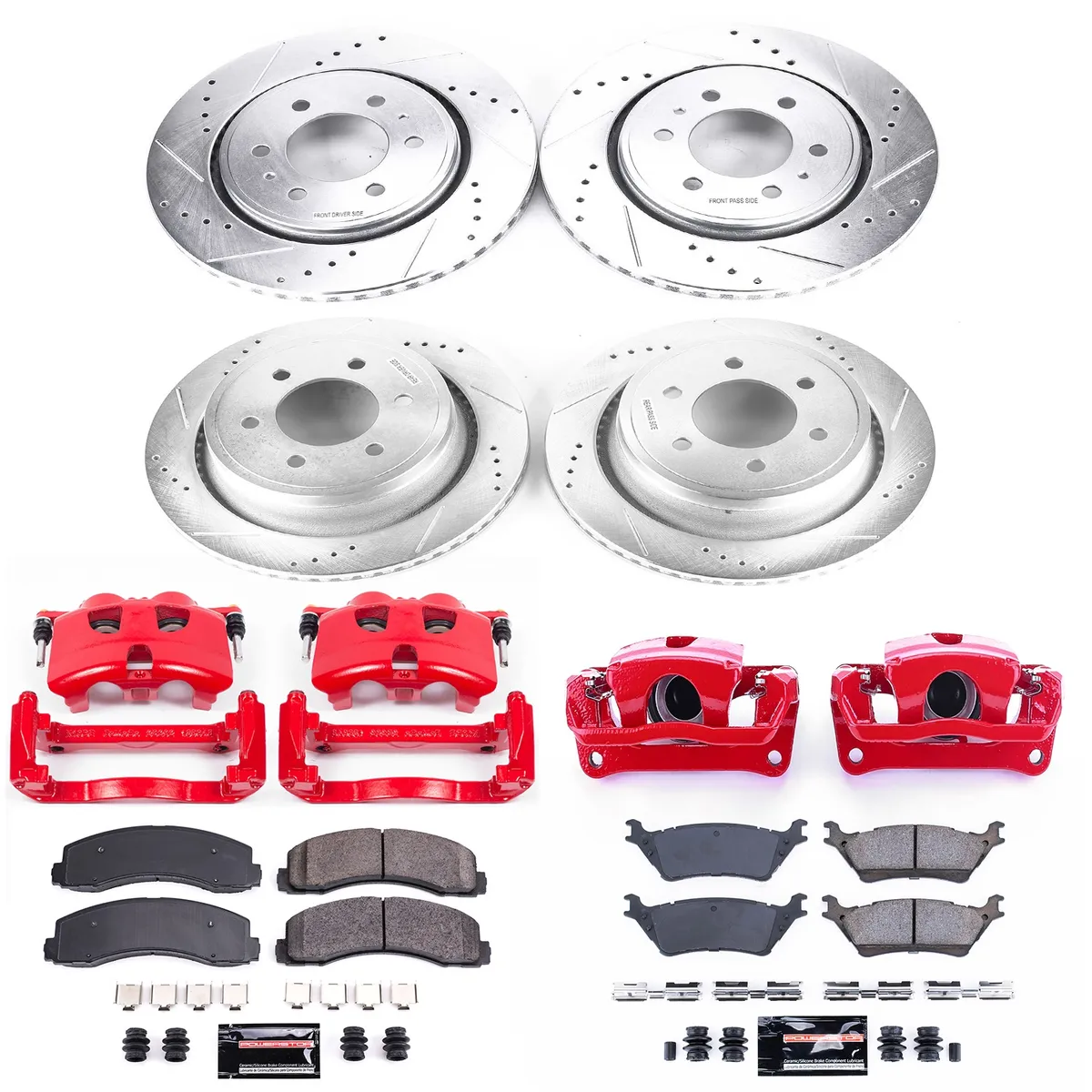 Z23 Evolution Sport Upgrade Kit: Drilled/Slotted Rotors; Carbon-Fiber Ceramic Pads; Powder Coated Calipers product image