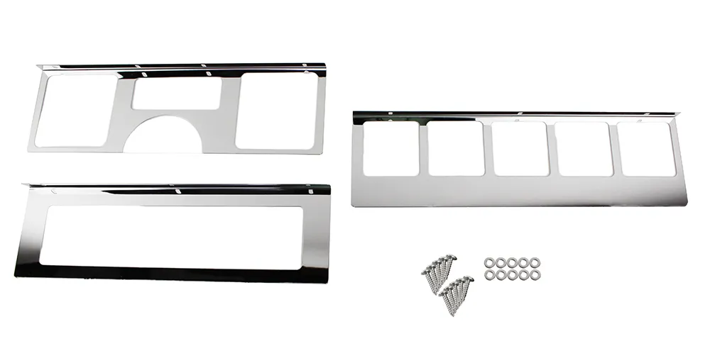 Jeep YJ Dash Overlay Set (3 pieces) 87-95 Wrangler TJ Polished Silver Kentrol product image