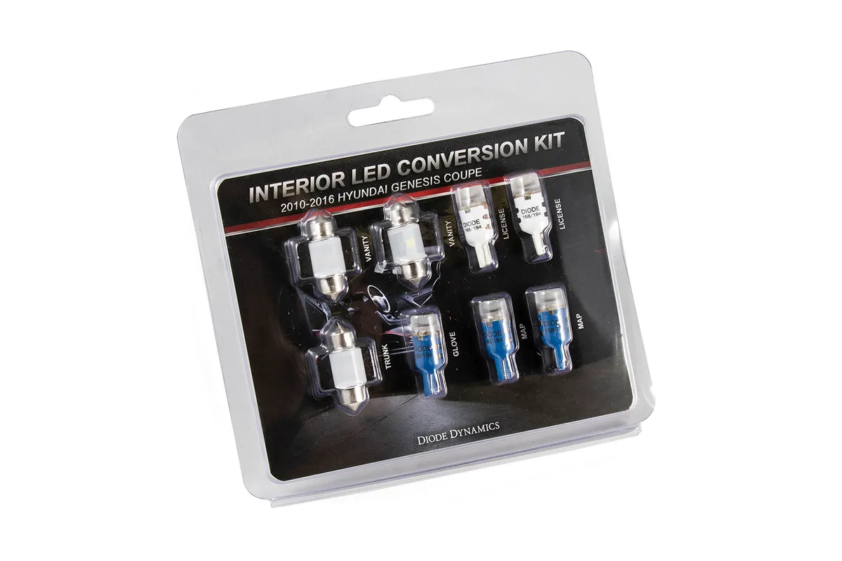 2010-2016 Hyundai Genesis Coupe Interior Kit Stage 2 Blue Diode Dynamics product image