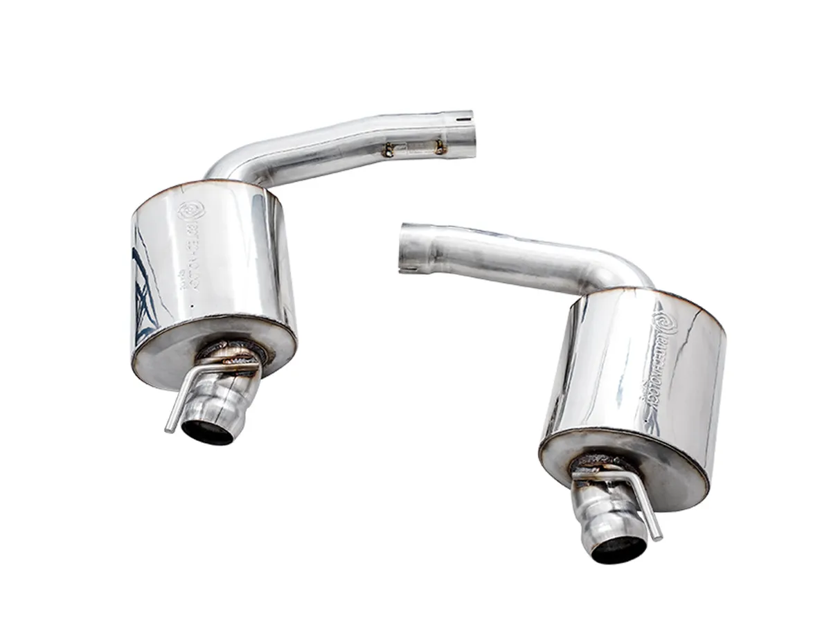 AWE Track Edition Exhaust for 15+ Challenger 6.4 / 6.2 SC - Chrome Silver Quad Tips product image