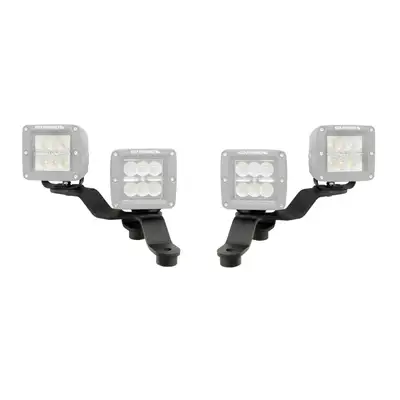 Go Rhino 18c Wrangler Windshield Cowl Mount Kit For Two(2) 3in Cube LED Lightsladdered on 2 Planes