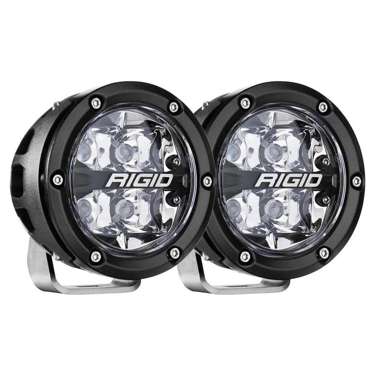 Rigid 360-Series 4 Inch Round LED Off-Road Spot Beam Pattern For Moderate Speed (20-50 Mph) And Rgbw Backlight Pair product image