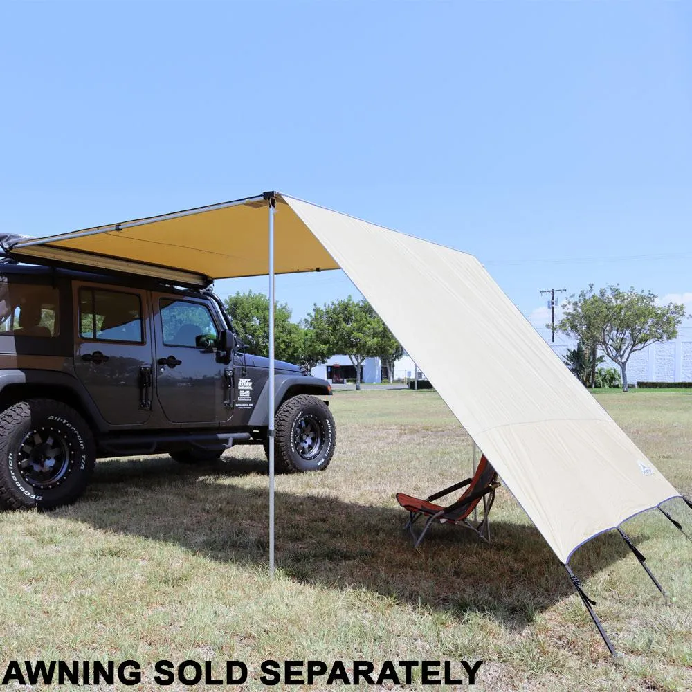 Truck or Car Awning Shade Wall, 6.5x8 Feet, Poly-Cotton Ripstop Fabric, Tan product image