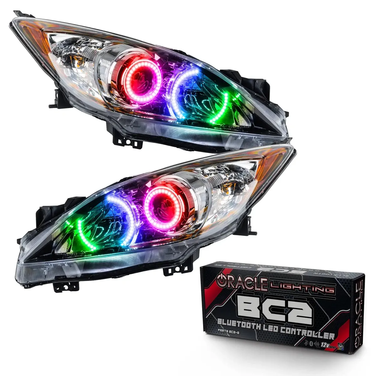 ORACLE Lighting 2010-2013 Mazda 3 Pre-Assembled LED Halo Headlights - Non-HID product image