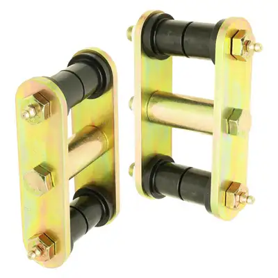 Rock Jock HD Leaf Spring Shackles 76-86 Jeep CJ Front Includes Urethane Bushings HD Greasable Bolts Pair RockJock 4x4