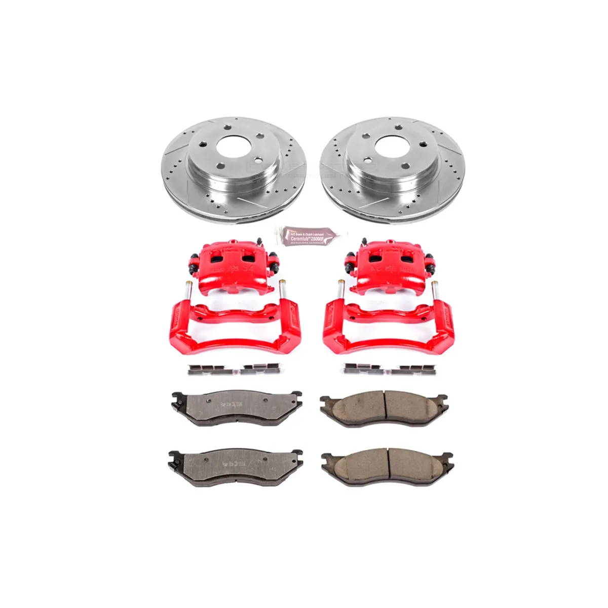 Z36 Truck/Tow Upgrade Kit: Drilled/Slotted Rotors; Carbon-Fiber Ceramic Pads; Powder Coated Calipers product image