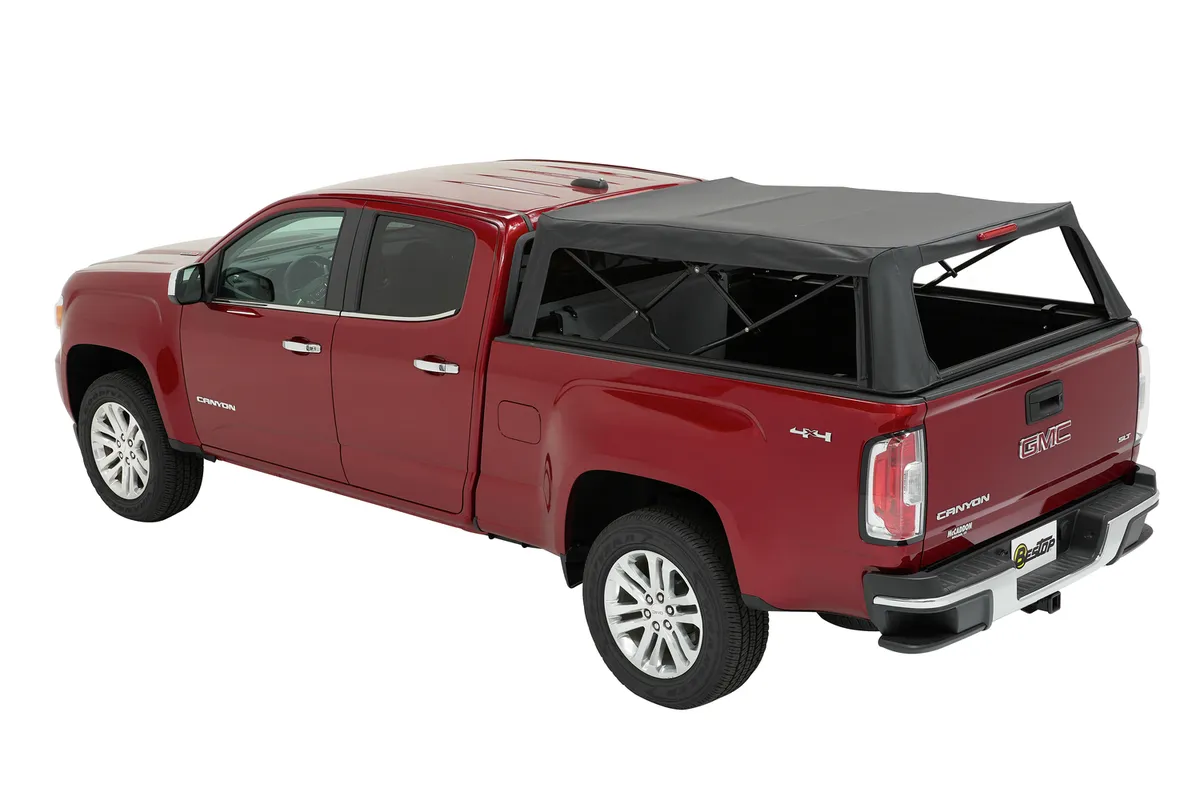 Supertop Truck Bed Cap 2 For Chevy/GMC 2015-2024 Colorado/Canyon 5.0 Foot Black Diamond PVC Coated Sailcloth No Drill Bestop product image
