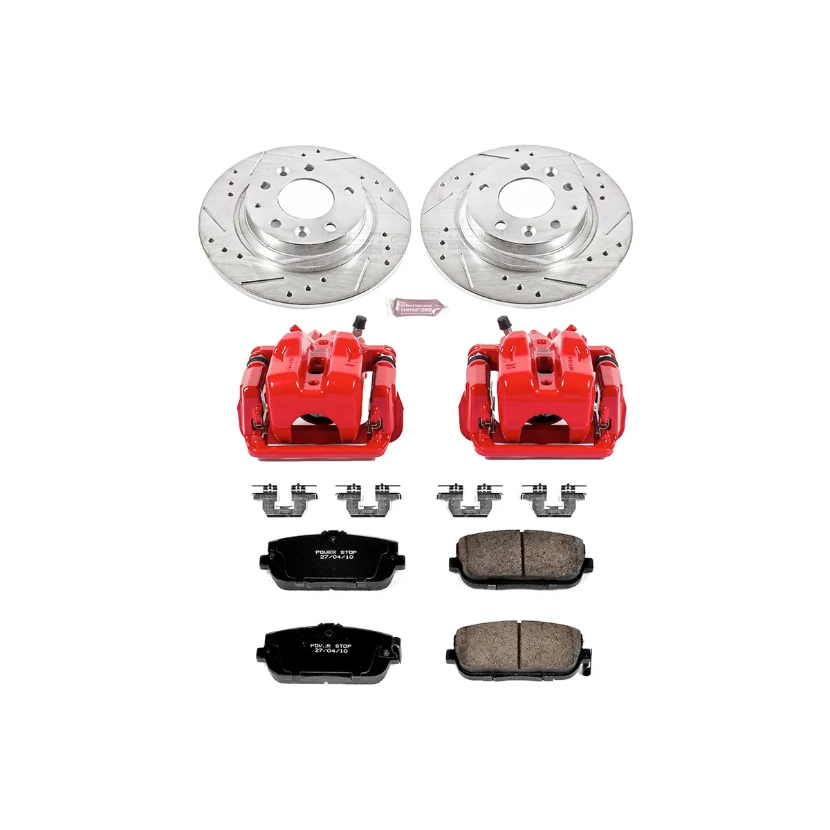 Z23 Evolution Sport Upgrade Kit: Drilled/Slotted Rotors; Carbon-Fiber Ceramic Pads; Powder Coated Calipers product image