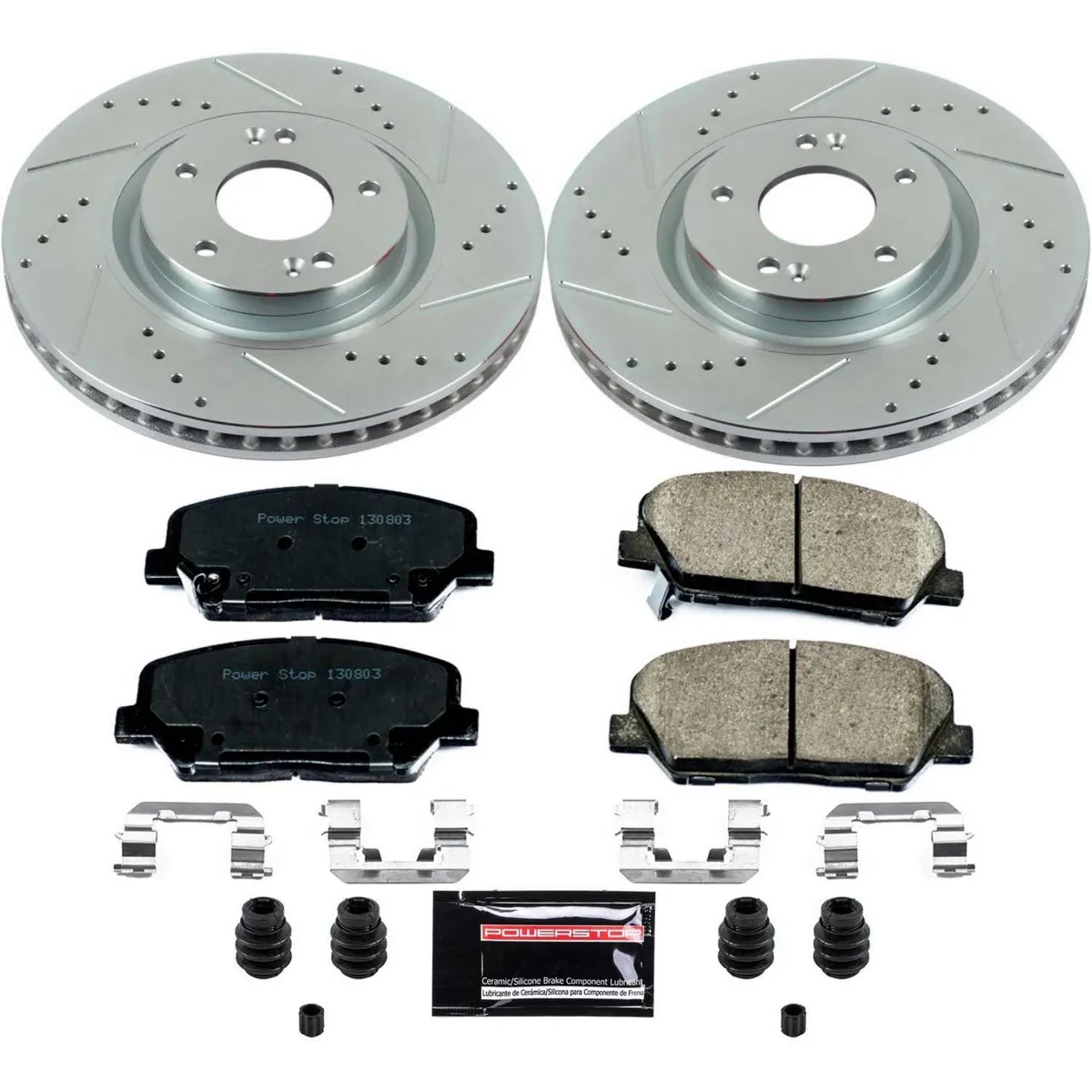Z23 Evolution Sport Upgrade Kit: Drilled/Slotted Rotors; Carbon-Fiber Ceramic Pads W/Hardware product image