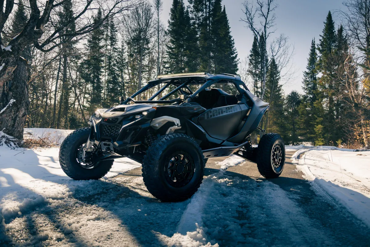 MBRP 2024-2025 Can-Am Maverick R Black-Coated Steel Rock Slider Kit AC-9219-04 product image