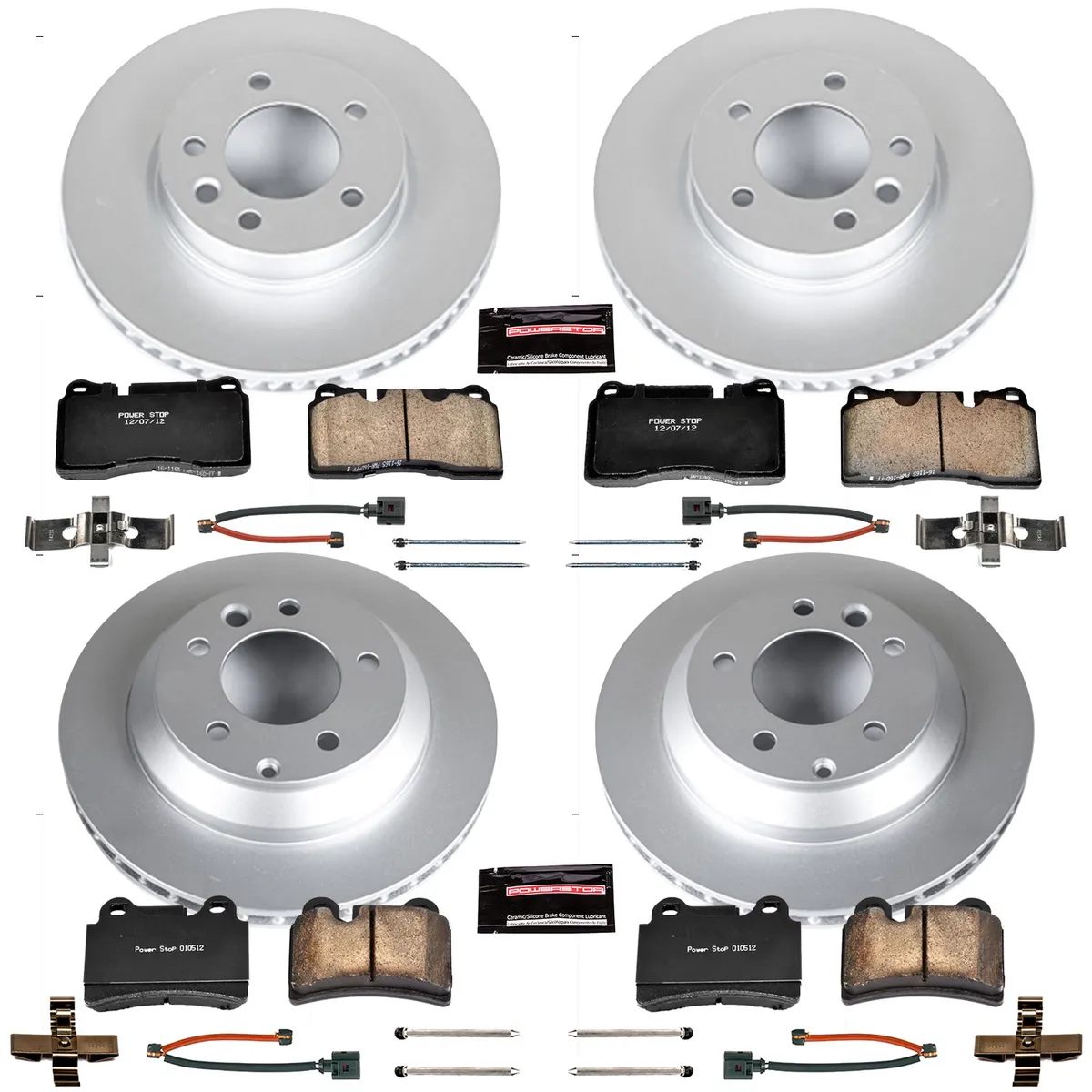 Z23 Sport Geomet Coated Rotor Kit For European Vehicles: Genuine Geomet Fully Coated Rotors; Carbon-Fiber Ceramic Pads W/Hardware; Pad Sensors product image