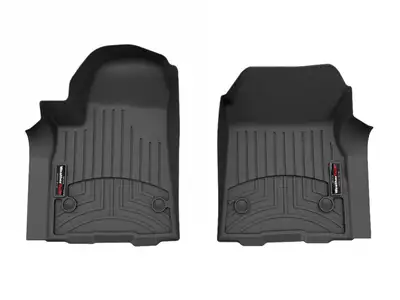 Weathertech WeatherTech 2024 Chevrolet Silverado EV Front FloorLiner Black Carpet Floor with EV Multi-Flex Midgate