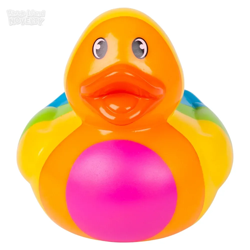 Big Rainbow Rubber Duckies 6\" product image