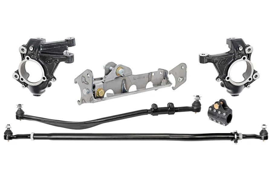 Rock Jock Currectlync Jeep JL/JT High Steer Kit For Ram Assist And Non-Rubicon Axle. Incl. Knuckles Drag Link Tie Rod Trac Bar Reloc/Ram Mount Axle Bracket Ram Assist Tie Rod Clamp RockJock 4x4