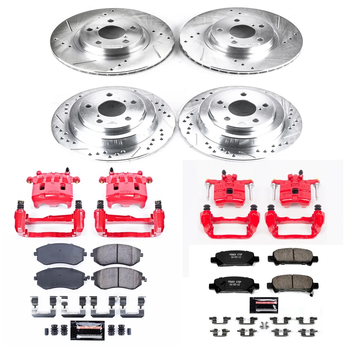 Z23 Evolution Sport Upgrade Kit: Drilled/Slotted Rotors; Carbon-Fiber Ceramic Pads; Powder Coated Calipers product image