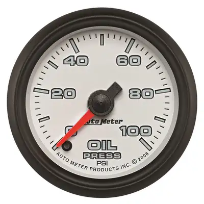 AutoMeter Gauge Oil Pressure 2 1/16in 100psi Digital Stepper Motor White Procycle