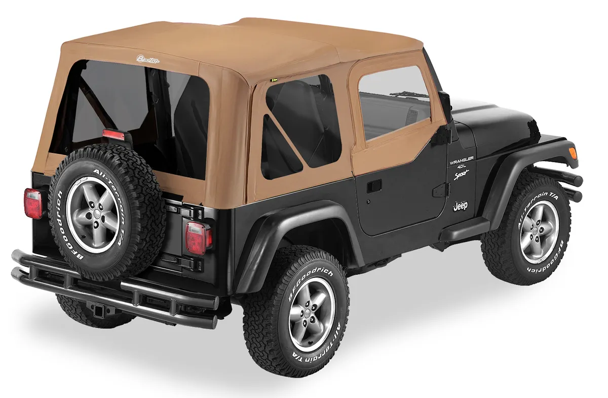 Replace-A-Top for OEM Hardware For Jeep 1997-2002 Wrangler TJ Tinted Spice Sailcloth Upper Door Skins Included Bestop product image