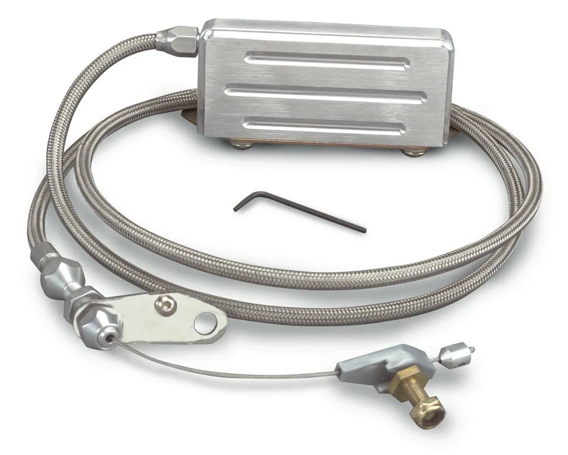 Lokar Hi-Tech Electric Kickdown Kit; U-Cut-To-Fit; Incl. Aluminum Fittings w/Ferrule/Instructions; Stainless Steel Housing; Stainless Steel Switch Box; Stainless Steel Finish;