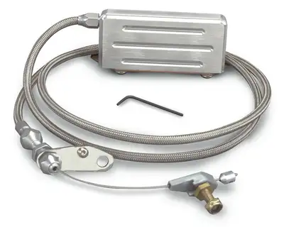 Lokar Hi-Tech Electric Kickdown Kit; U-Cut-To-Fit; Incl. Aluminum Fittings w/Ferrule/Instructions; Stainless Steel Housing; Stainless Steel Switch Box; Stainless Steel Finish;