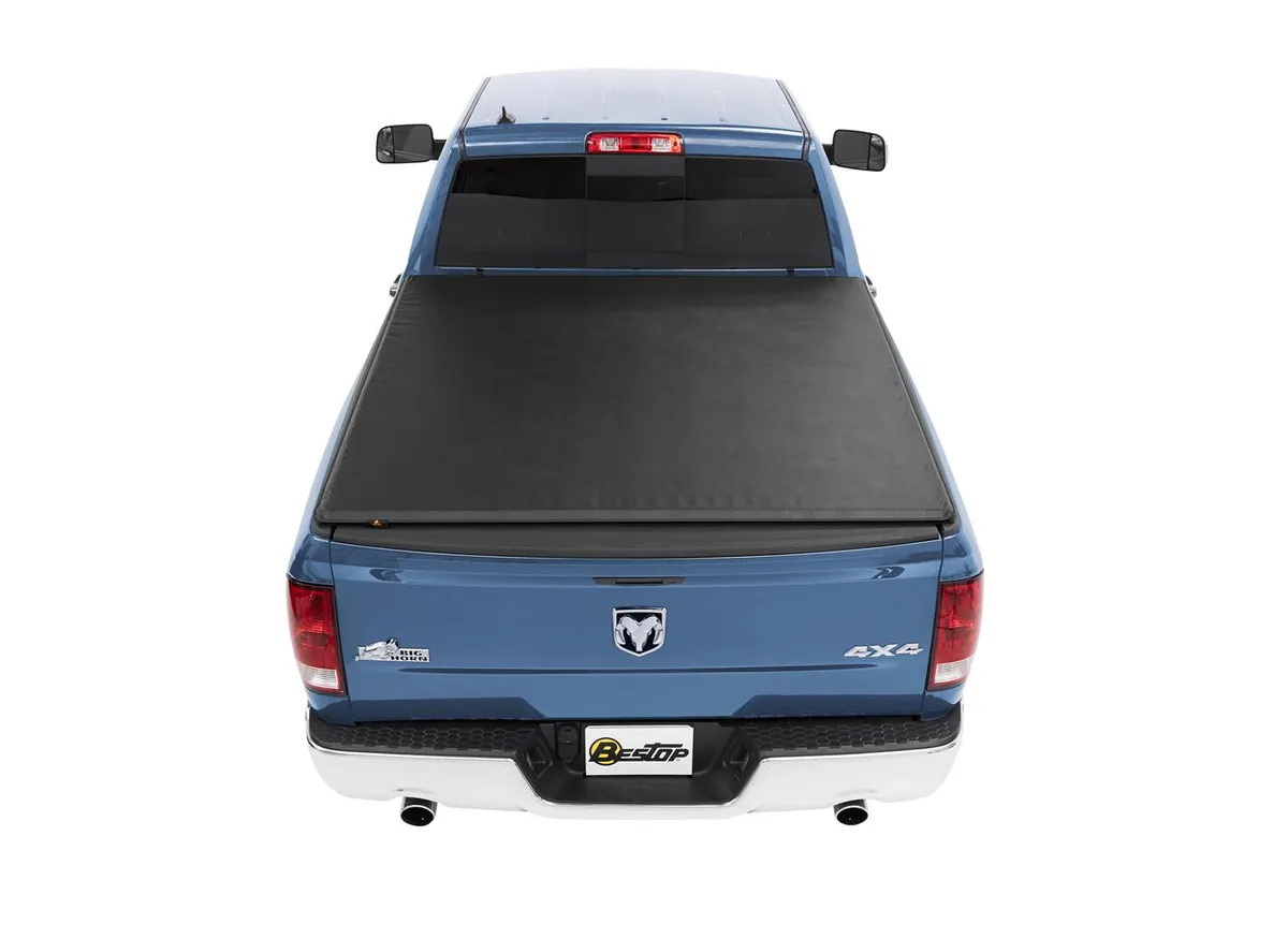 EZ-Roll Soft Tonneau Cover For Ram 2019-2024 1500 6.5 Foot Black Tailgate Spoiler Not Included Bestop product image