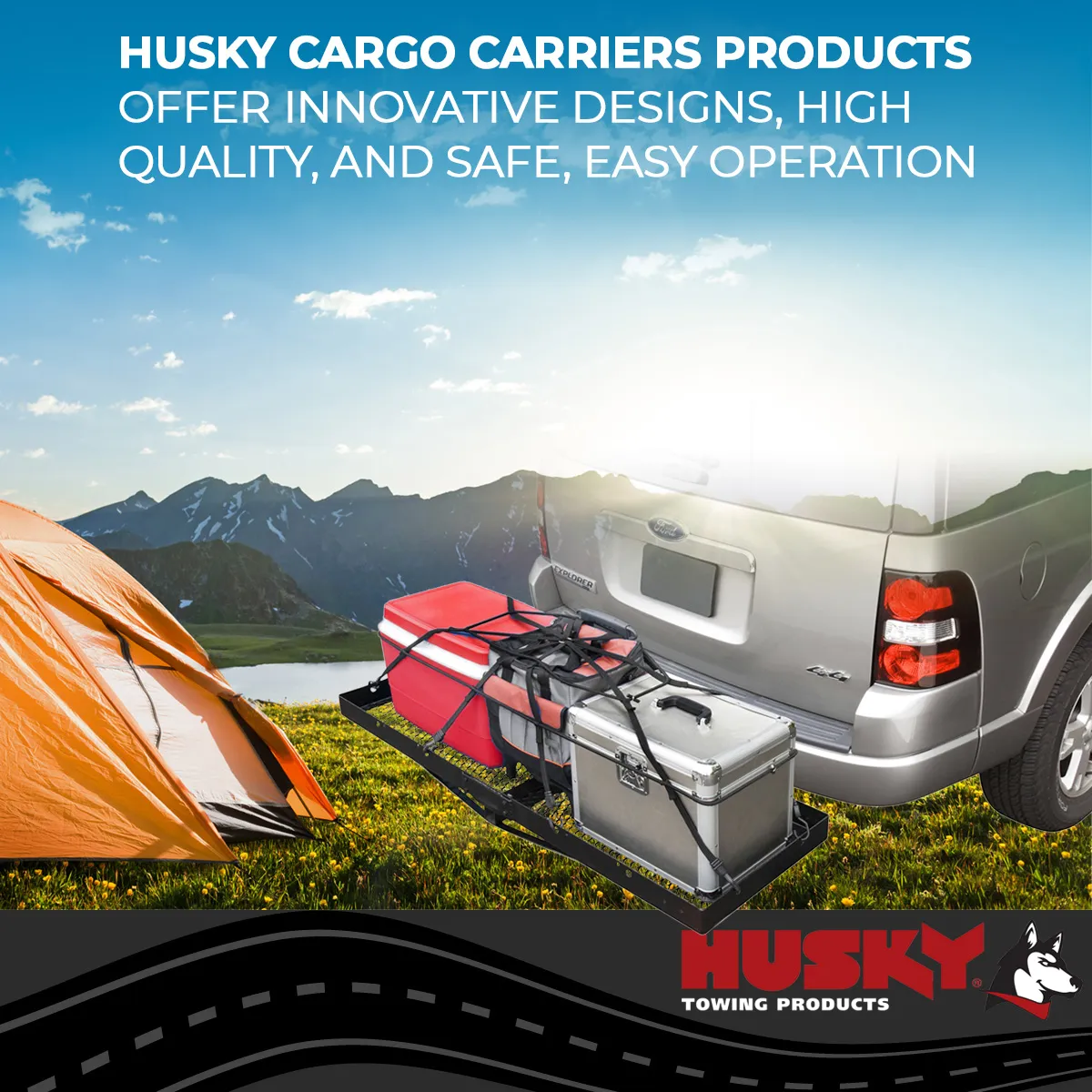 Husky Towing 81148 Mounts In 2 Receiver 500 LB Cap 60 x 23-1/2 x 3 Mesh Non-Folding product image