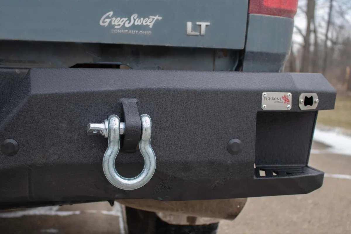 0713 Silverado/Sierra 1500 Rear Bumper Black Powder Coat Coldrolled Steel product image