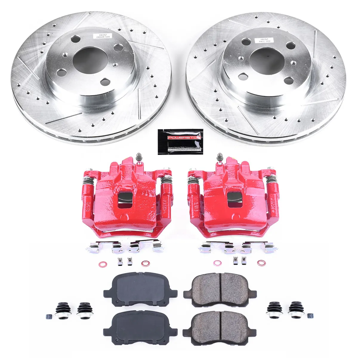 Z23 Evolution Sport Upgrade Kit: Drilled/Slotted Rotors; Carbon-Fiber Ceramic Pads; Powder Coated Calipers product image