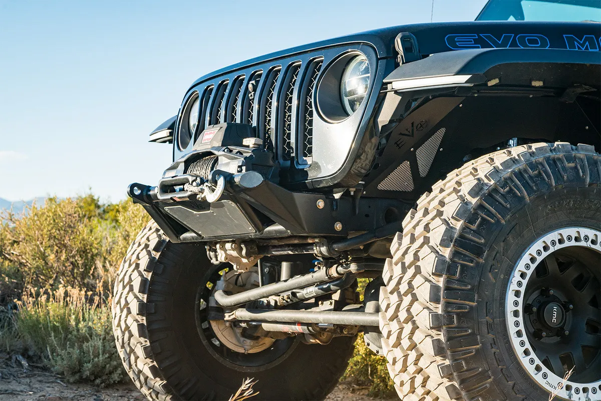 EVO Manufacturing KSPEC Pre Runner Front Winch Tube Bumper - Raw - JT/JL/JK product image