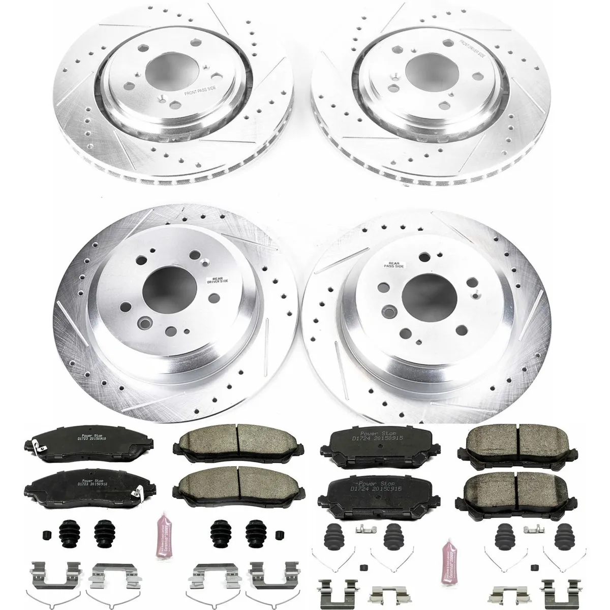 Z23 Evolution Sport Upgrade Kit: Drilled/Slotted Rotors; Carbon-Fiber Ceramic Pads W/Hardware product image