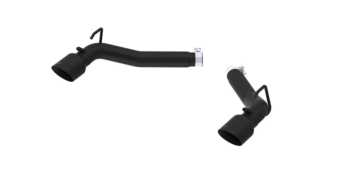 Armor BLK Axle Back Exhaust System; 3 in.; Incl. Muffler Delete Pipe/Tailpipes/Hardware/4.5 in. OD Tips; Black Coated; product image