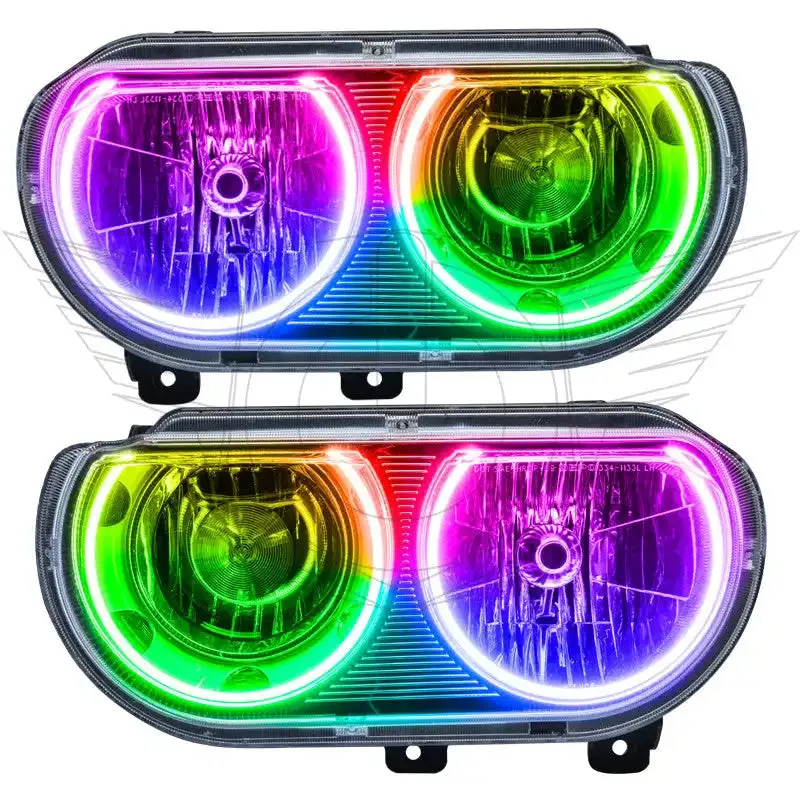 ORACLE Lighting 2008-2014 Dodge Challenger Pre-Assembled Halo Headlights - Non HID - Chrome product image