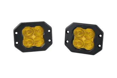 Diode Dynamics Diode Dynamics SS3 Yellow Pro Flush Mount LED Pod Pair, SAE Fog - Amber