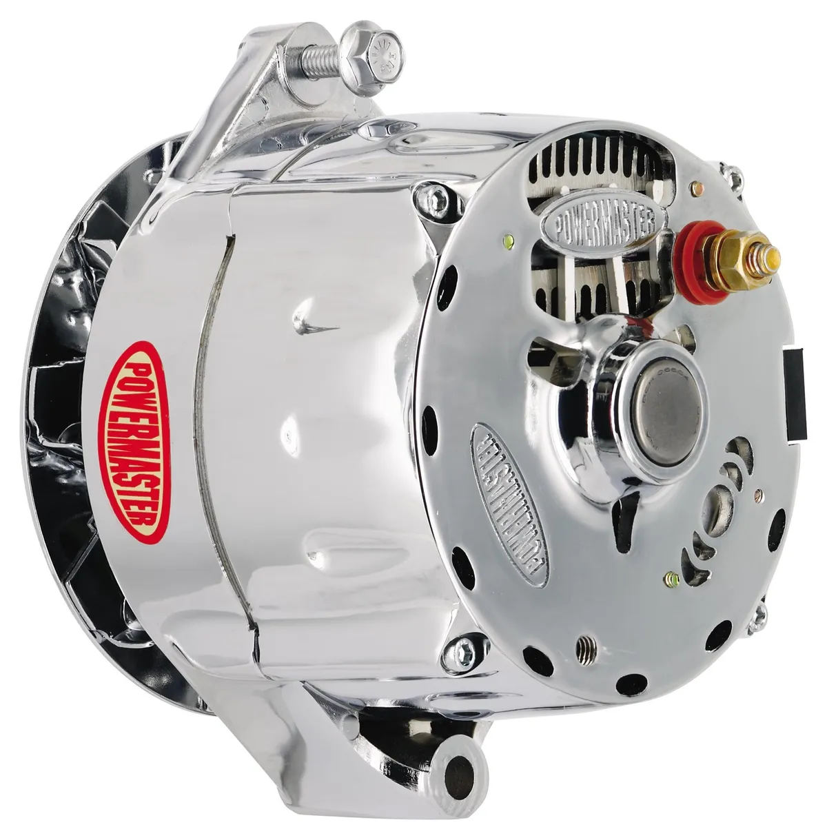 Smooth Look™ Alternator; 12si; 150 Amp; 100 Idle; 1 Groove V Type; Baffle And Cone; Chrome; product image