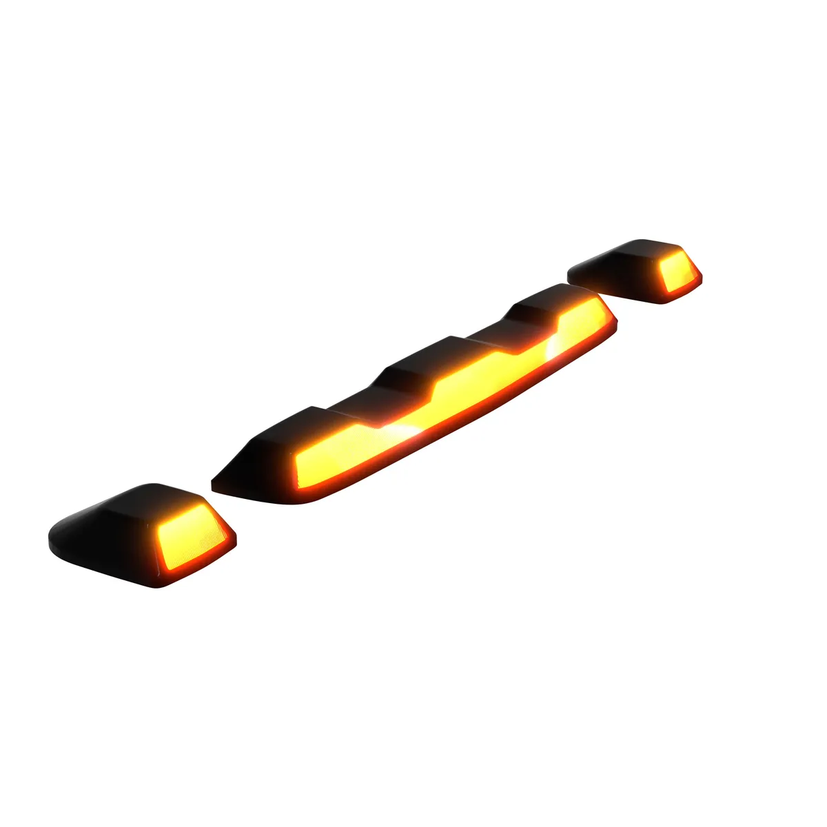 Gmc Chevy 20-23 4th Gen Body Style Heavy-Duty 3-Piece Set Amber Cab Roof Light Lens With 2-Way Forward Rear Facing Amber Ultra High-Power Leds - Includes Complete Wiring Kit For Installation on Truck That Did Not Come With OEM Installed Cab Roof product image
