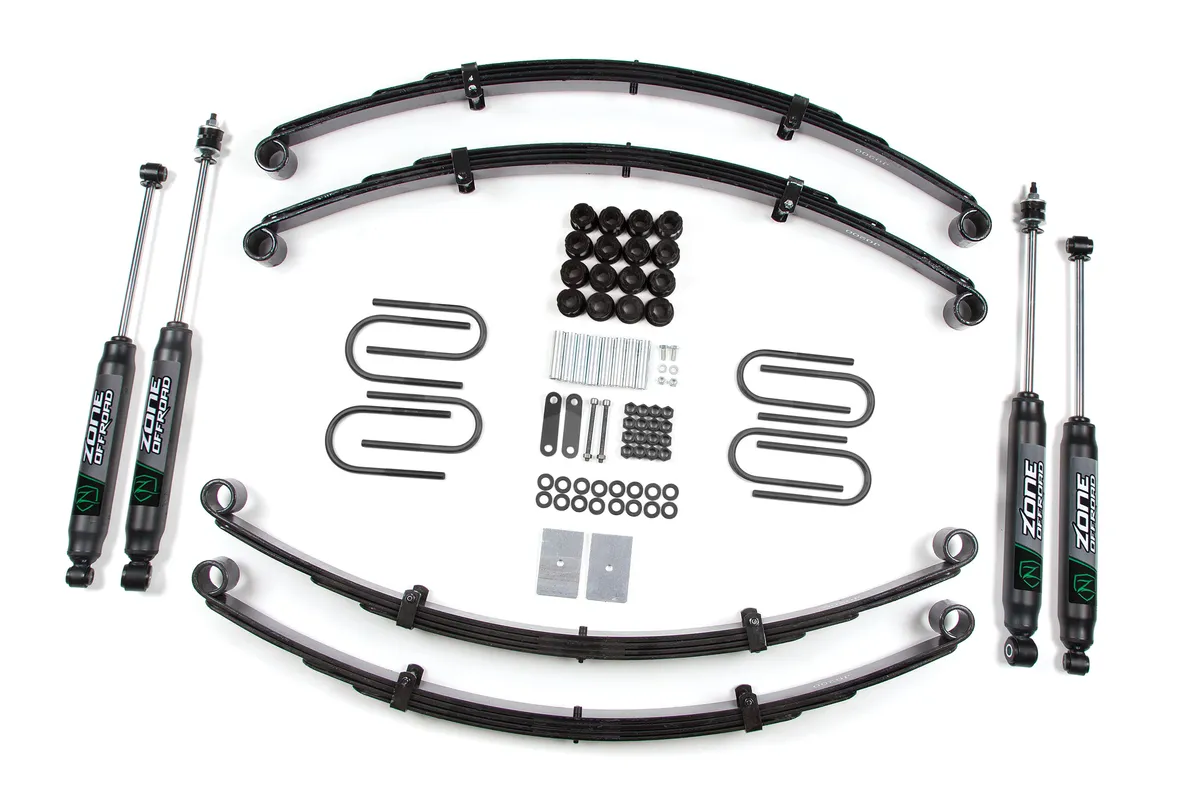 87-95 Jeep Wrangler YJ 2 Inch Leaf Spring Lift Kit With Nitro Shocks Zone Offroad product image