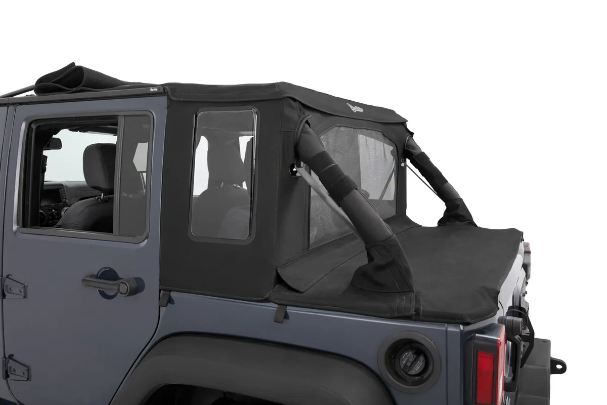 Jeep Wrangler Halftop Soft Top Conversion Kit For Jeep 2007-2018 Wrangler JK 4 Door Black Premium Twill Bestop product image
