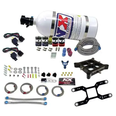 Nitrous Express Nitrous Express - 4150 Dual Stage Billet Crossbar, (50-300 & 100-500hp) With 10lb Bottle. - 66042-10