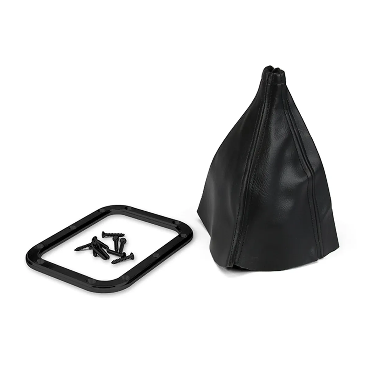 Rectangular Floor Mount Shifter Boot Kit; Incl. Boot/Stainless Screws/Black Anodized Aluminum Ring; product image