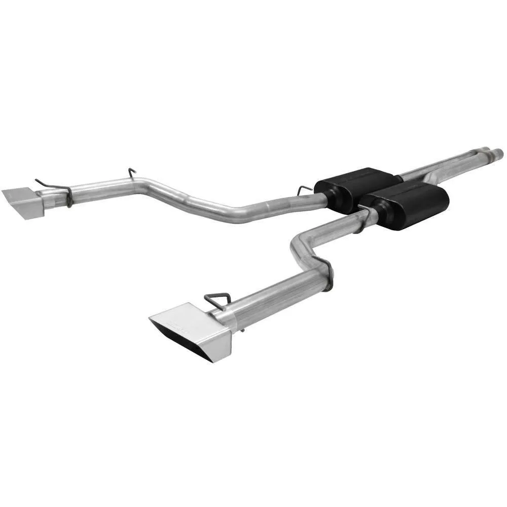 Flowmaster 08-13 Dodge Challenger SRT8 3.00in Mandrel Bent Tubing Super 40 Series Mufflers Scavenger X-Pipe 4.00in Rectangular Embossed Stainless Steel Tips American Thunder DOR 409S Stainless Steel