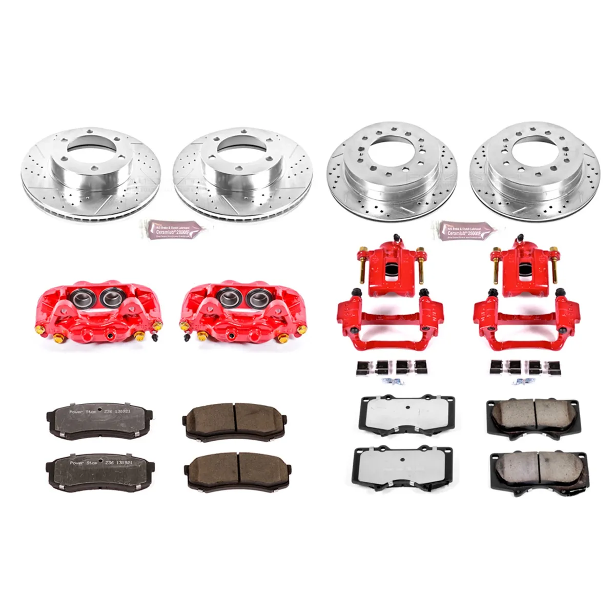 Z36 Truck/Tow Upgrade Kit: Drilled/Slotted Rotors; Carbon-Fiber Ceramic Pads; Powder Coated Calipers product image