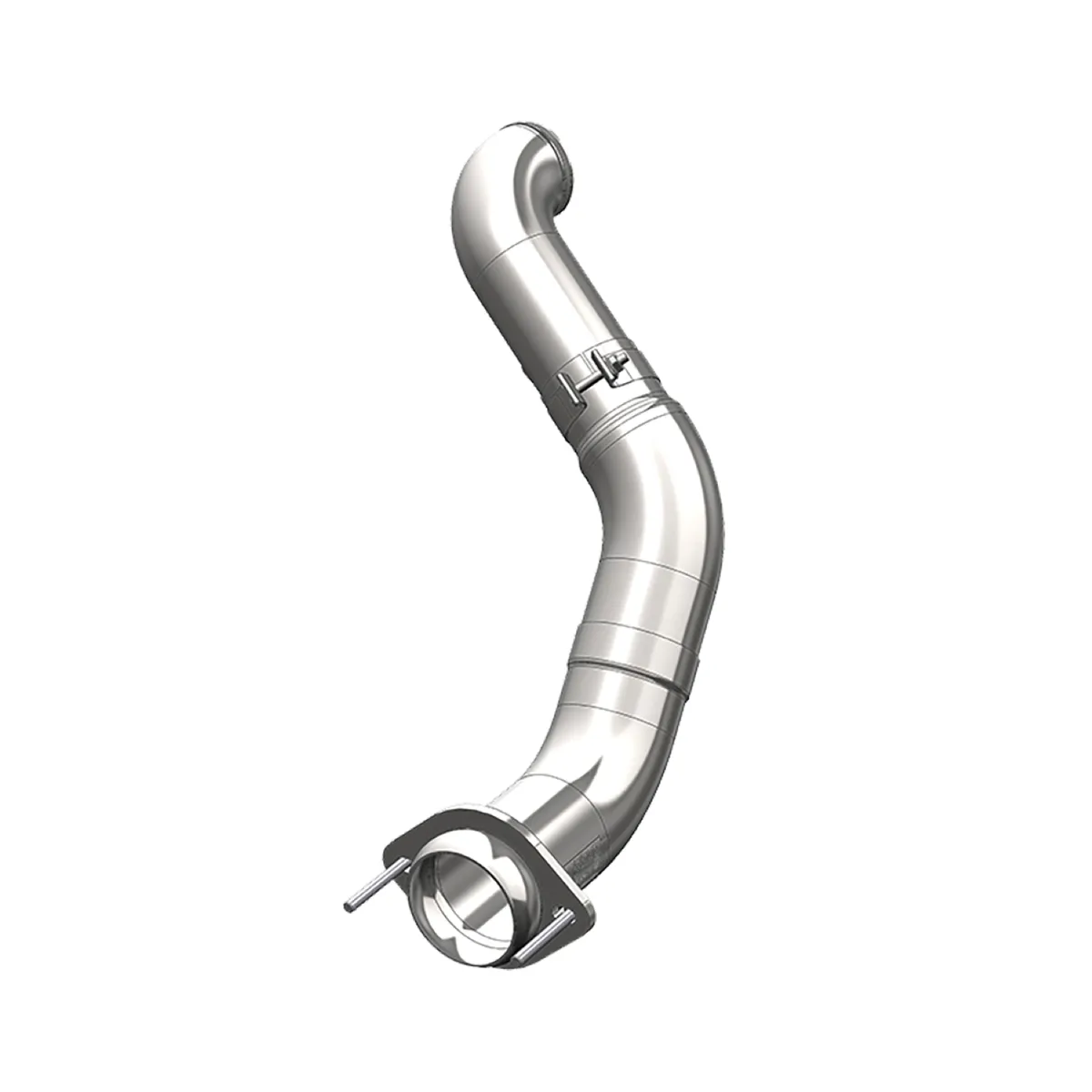 Armor Plus Smokers™ Turbo Down Pipe Stack Exhaust System; 4 in. Diameter; 36 in. Tall; Incl. 2 PN[1610] Stacks; Angle Cut; T304 Stainless Steel; Polished; product image