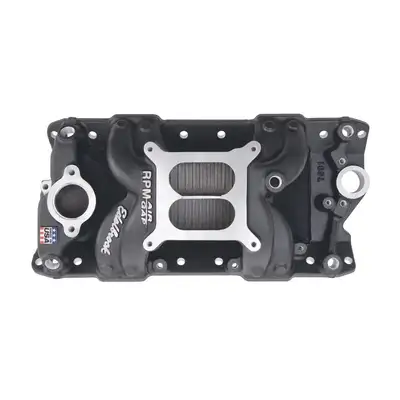 Edelbrock Edelbrock 75013 Performer RPM AIR-Gap Small Block Chevy Black Intake Manifold