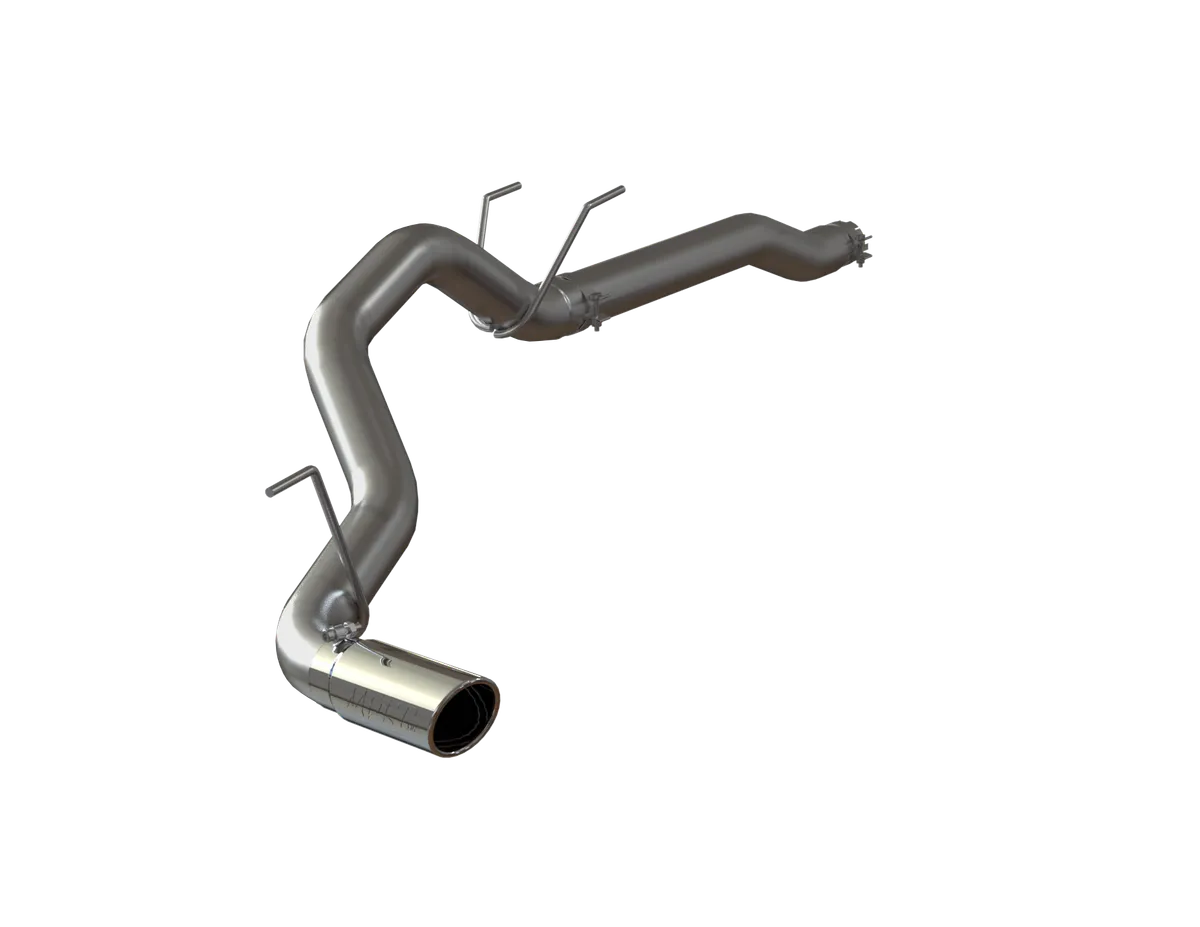 Armor Plus Filter Back Exhaust System; 3.5 in.; Incl. Tailpipe/Ext. Pipe/Hardware/4 in. Outlet Diameter Tip; Single Side Exit; T409 Stainless Steel; product image