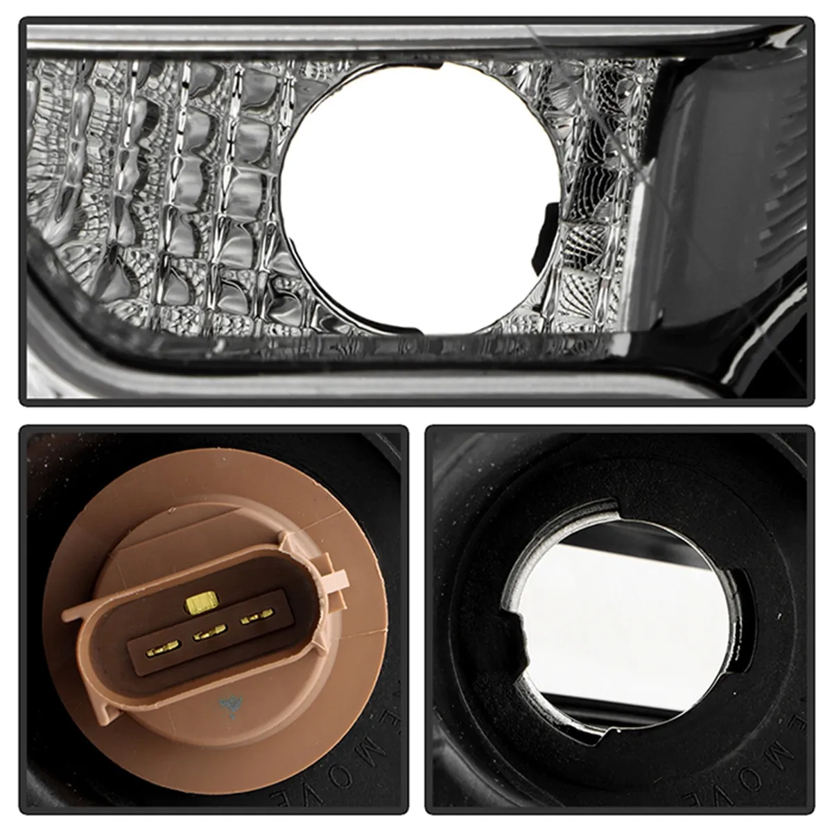 1416 Grand Cherokee LED Light Bar Projector Headlights Left And Right Chrome product image