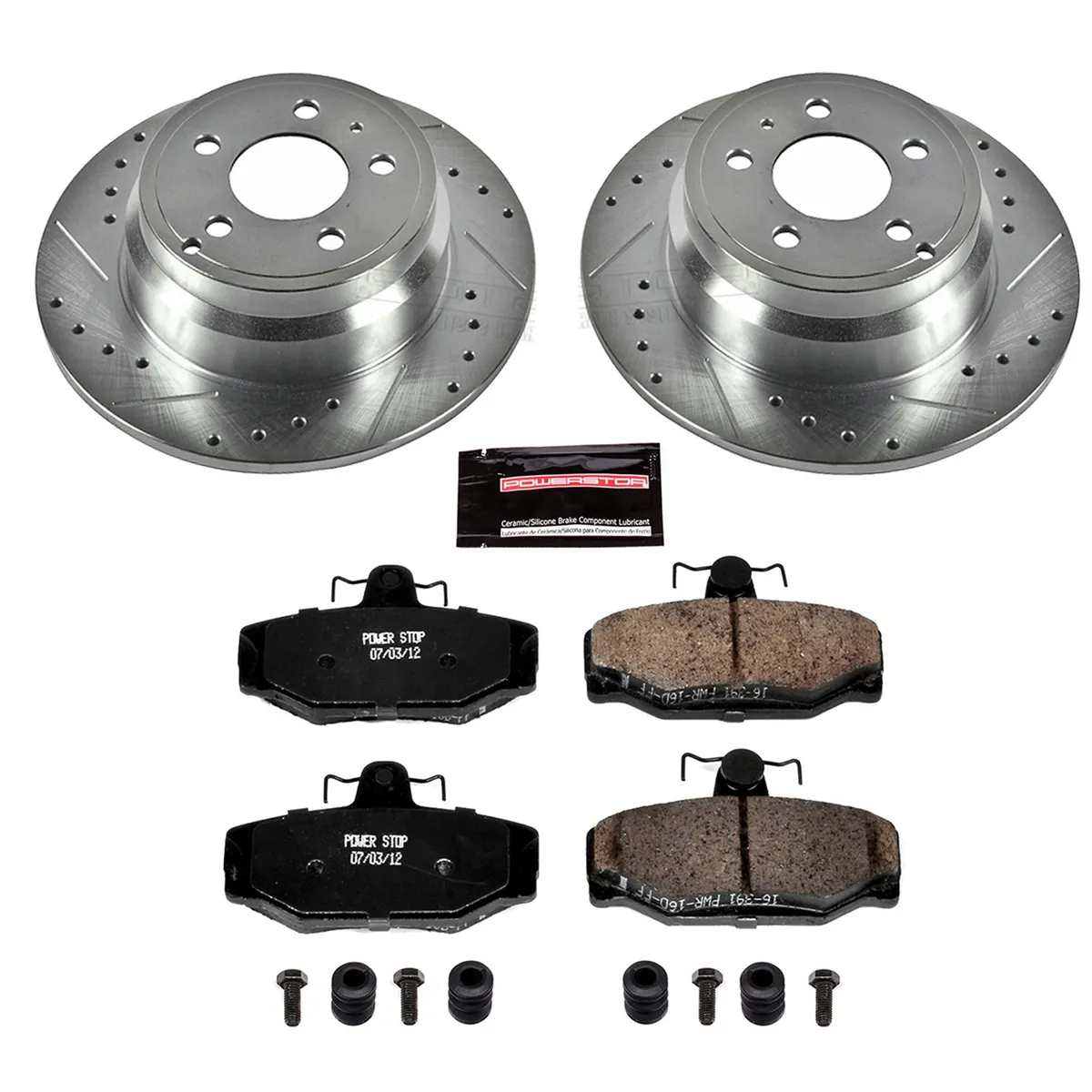 Z23 Evolution Sport Upgrade Kit: Drilled/Slotted Rotors; Carbon-Fiber Ceramic Pads W/Hardware product image