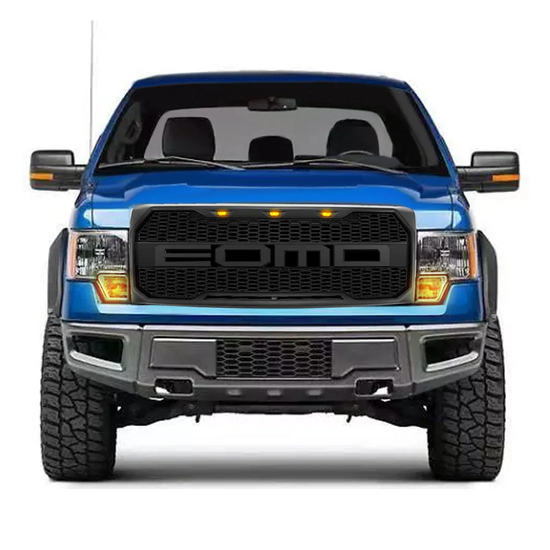 American Modified Amfmaa00108 Raptor Style Upper Grille w/ Amber Lights, Matte Black product image